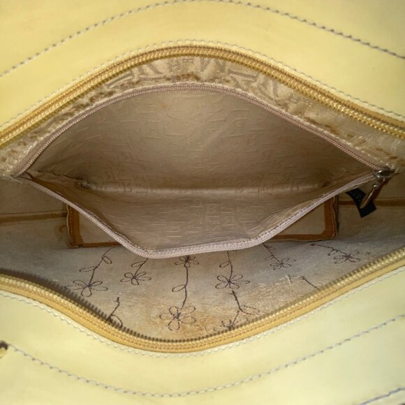 Lamarthe Women’s Yellow Embroidered Leather Flower Charm Shoulder Tote Bag - Picture 9 of 14